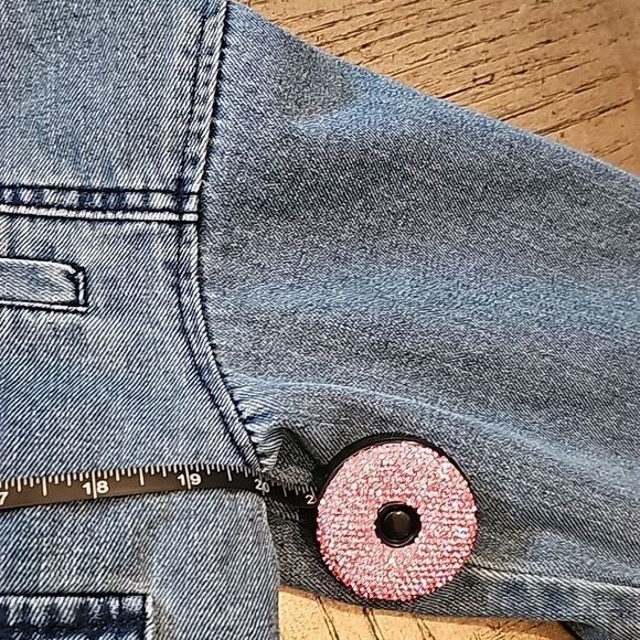 Denim hooded crop sherpa jacket size M NWT - Picture 7 of 13